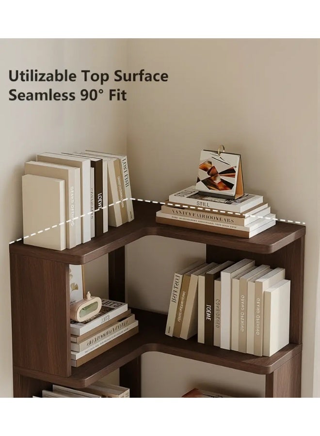 WALALLA Multifunctional Solid Wood Storage Shelf Corner Cabinet, Home Wall Corner Bookcase, Easy-to-Install Multi-Layer Corner Organizer for Living Room, Bedroom, Study, Office Supplies Rack, Utility Racks - Image 3